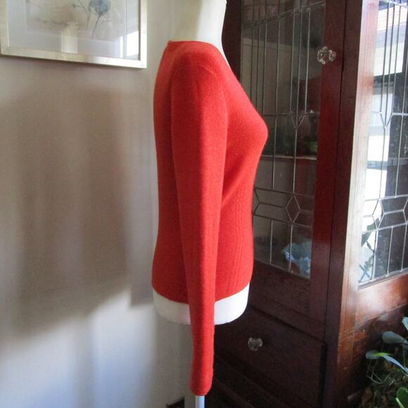 Sarah Spencer Italian Merino Wool Sweater Burnt Orange V-Neck S Made Australia - Picture 5 of 17